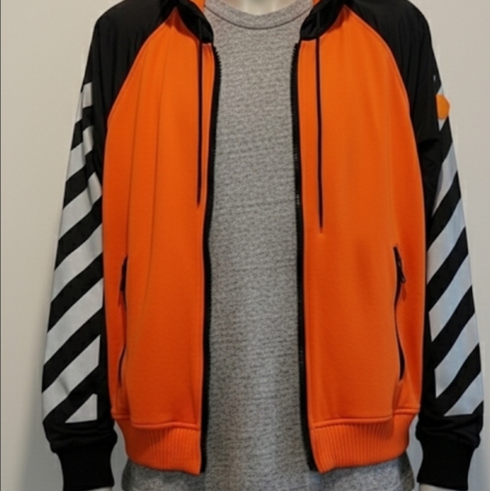 Moncler Off White Rare Orange Hoodie Jacket xxxl - Picture 3 of 16